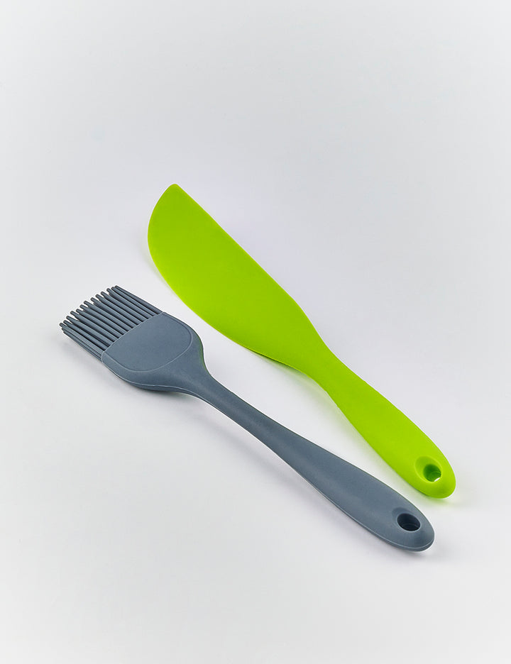 Ensemble spatule et pinceau en silicone